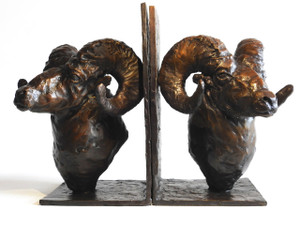 Kindrie Grove Bronze, Ram Bookends, 7" 