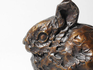 Wee One, 5", Bronze Bunny Sculpture by Kindrie Grove of Canada, Made to Order | available in the elk & HAMMER Gallery of Bozeman, Montana; curated by Ashley Childs, artist, maker, owner and creative director of elk & HAMMER.