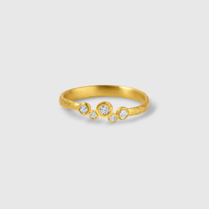 Prehistoric Works Diamond Cluster Ring, 24kt Solid Gold 