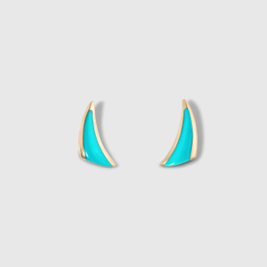 Kabana Triangle Post Earrings with Sleeping Beauty Turquoise Inlay 