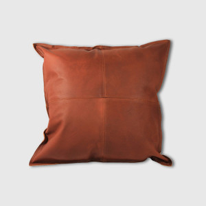Lambskin Leather Pillow Cover, Dark Brown, handmade in Morocco | available in the elk & HAMMER Gallery of Bozeman, Montana; curated by Ashley Childs, artist, maker, owner and creative director of elk & HAMMER