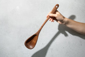 Handcarved Walnut Wooden Pan Spoon, 14" by Billet & Blade of Tennessee | available in the elk & HAMMER Gallery