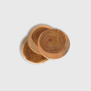 Teak Coaster Set (Set of 3), Handmade in Thailand | available in the elk & HAMMER Gallery of Bozeman, Montana; curated by Ashley Childs, artist, maker, owner and creative director of elk & HAMMER