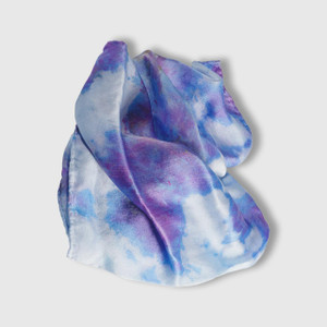 Mira Blackman Amethyst Silk Scarf, 21" 