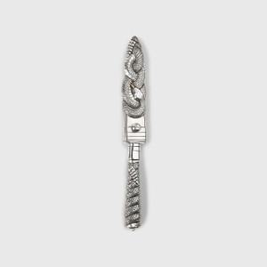 Nicanor Crotto Sterling Silver Reposé Snake Dagger with Damascus Blade 