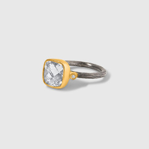 Checkerboard Cut Quartz, Diamonds in 24kt Gold and Silver Ring by Kurtulan Jewellery of Istanbul, Turkey

Ring details: Size 6 in stock. 2.13 grams of 24k gold, approx. 2.41 grams of 925
