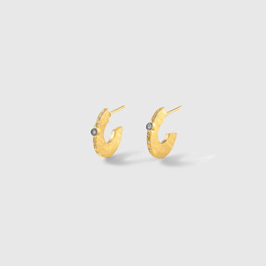 Kurtulan Gold Hoop Earrings with Diamonds 