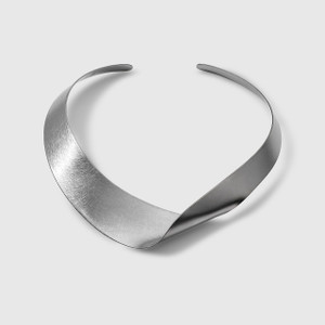 Mysterium Collection Folded Choker Necklace, Stainless Steel 
