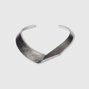 Mysterium Collection Folded Choker Necklace, Stainless Steel Mysterium Collection, handmade in Poland, sterling silver, stainless steel, diamond detail  | elk & HAMMER