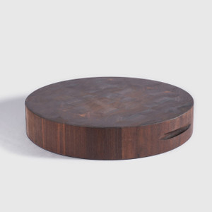 Jerry Lalancette Round, Walnut, End-Grain Cutting Board, 18" x 3" Thick 