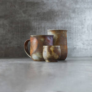 Hidasuki Cup - 緋襷 by Genso of Japan, Handmade in Japan, Sake, Tea, Coffee Mug, Cup | elk & HAMMER Gallery, Bizen Pottery handmade in Japan, Genso of Japan