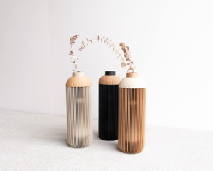 Minimum Design Onde Vase, Natural and White 