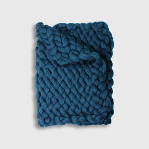 Chunky Knit Throw Blanket in Merino Wool, 30" x 50"  | available in the elk & HAMMER Gallery of Bozeman, Montana; curated by Ashley Childs, artist, maker, owner and creative director of elk & HAMMER