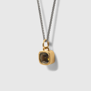 Ashley Childs Large Padlock Sphene Pendant Necklace, 22kt Yellow Gold 