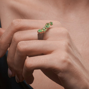 Clia Tsavorite Rough Ring, Green Tsavorites, Contemporary Jewelry by German Kabirski | elk & HAMMER Gallery