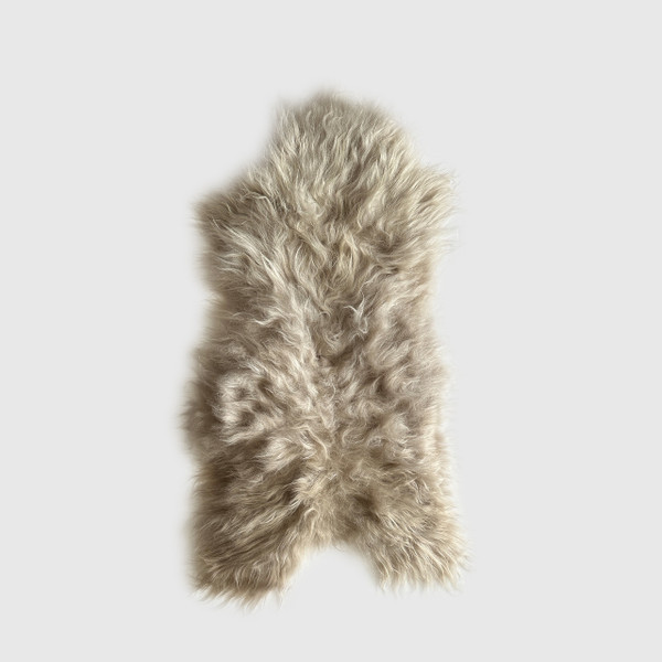 Black Sheep (White Light) Linen, Icelandic Sheepskin Throw Rug 