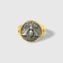 Kurtulan Ancient Bee Coin Statement Ring | 24K Gold & Diamond