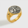Kurtulan Ancient Bee Coin Statement Ring | 24K Gold & Diamond
