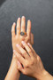 Kurtulan Ancient Bee Coin Statement Signet Ring, 24K Gold & Diamonds, on model
