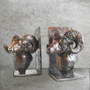 Kindrie Grove Bronze, Ram Bookends, 7" 