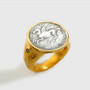 Kurtulan Pegasus Coin Statement Cocktail Ring with Diamonds 