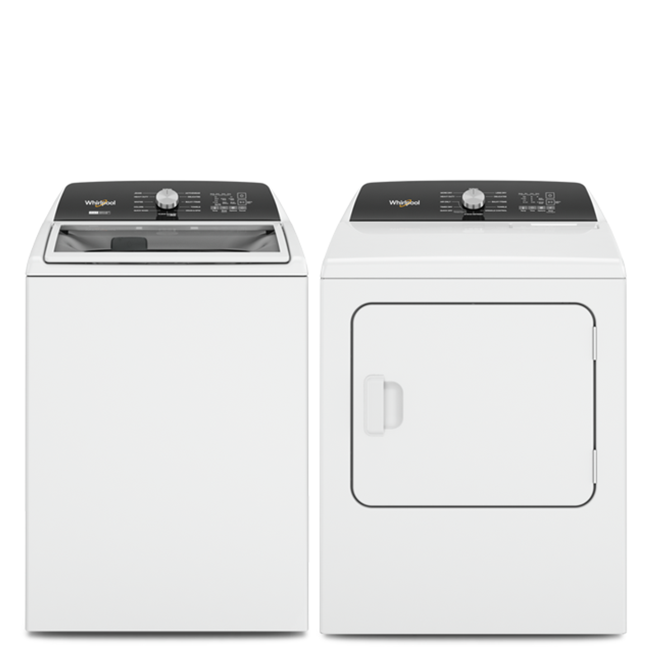 Whirlpool Washer Dryer Set White 2-in-1 Agitator 