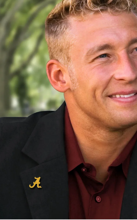 Gold Script A Lapel Pin