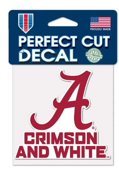 4"X4" Crimson And White Decal