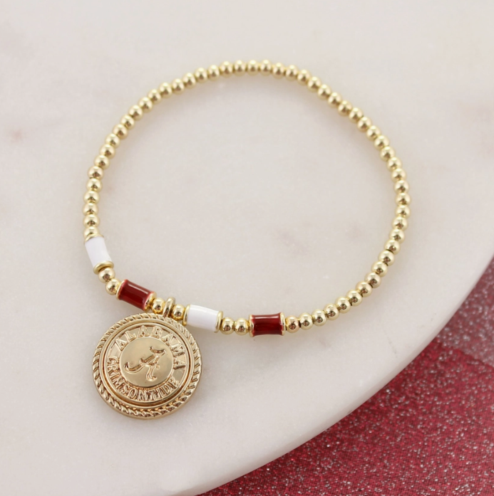 AL GOLD & ENAMEL TUBE STRETCH BRACELET