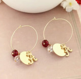 Al Matte Gold Logo Hoop Earring