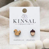 Squirrel And Acorn Studs