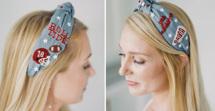 Al Beaded Headband Dark Grey