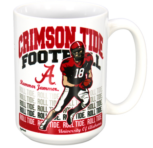 Retro Football Player Mug 15Oz