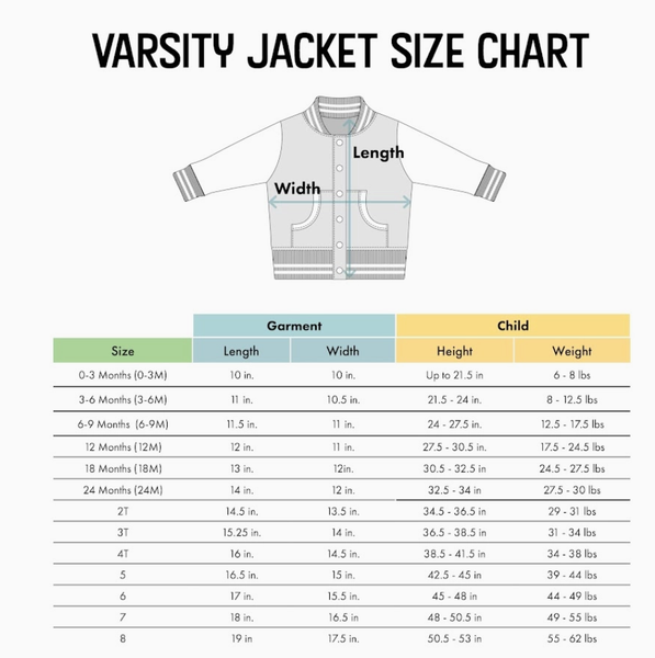Kids Varsity Jacket W/Script A