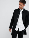 ASOS DESIGN shower resistant single breasted trench in black