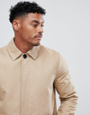 ASOS DESIGN shower resistant single breasted trench in stone