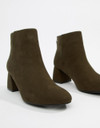 Pieces Faux Suede Sculpted Heel Boot