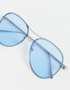 Jeepers Peepers round sunglasses in silver with blue lenses