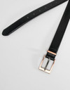 New Look faux leather belt with rose gold buckle in black
