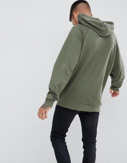 ASOS DESIGN oversized hoodie in khaki with map pocket