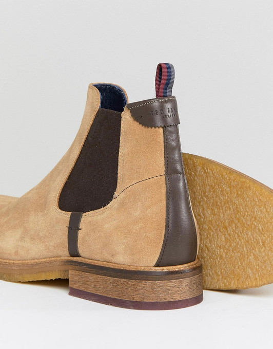 Ted Baker Bronzo chelsea boots in beige suede