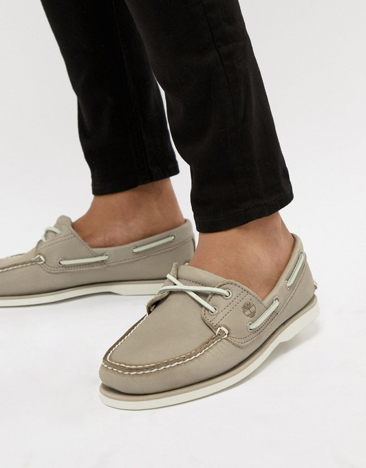 Timberland classic boat shoes in stone leather