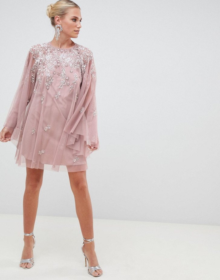 ASOS DESIGN mini dress with heavily embellished