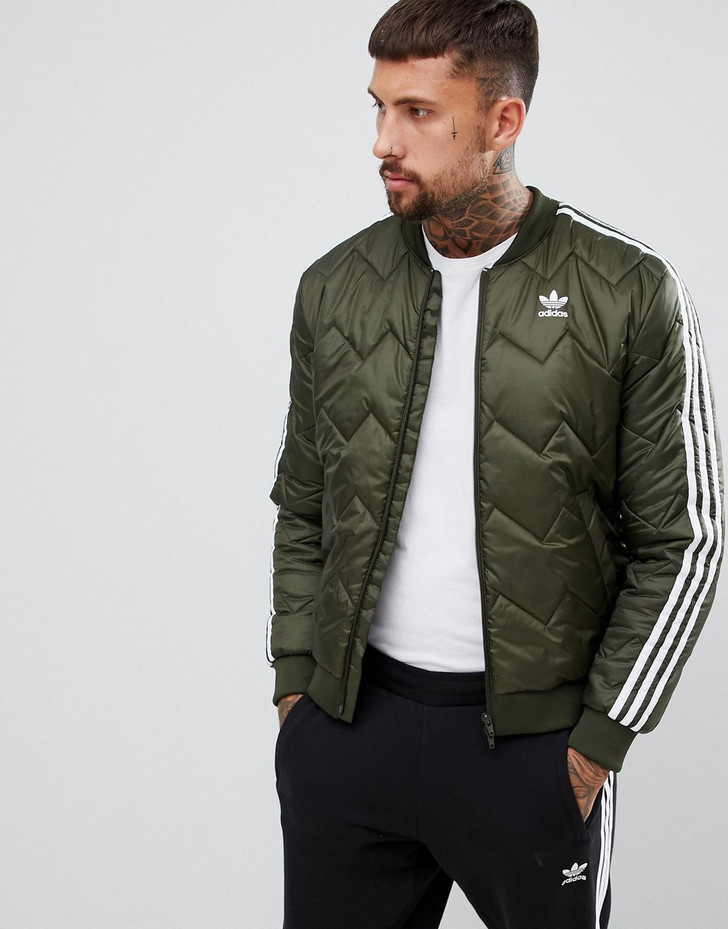 adidas Originals Quilted Superstar Jacket In Green DL8697