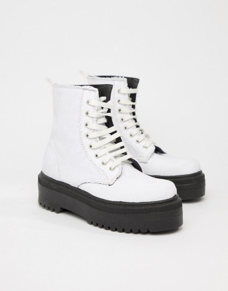 ASOS DESIGN Attitude chunky lace up boots