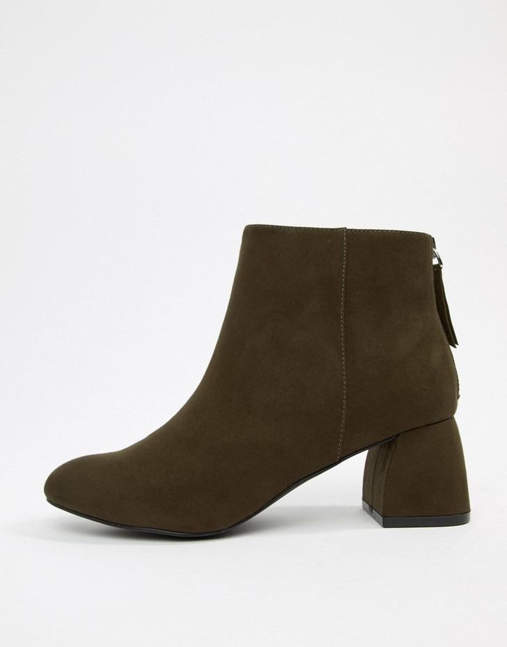 Pieces Faux Suede Sculpted Heel Boot