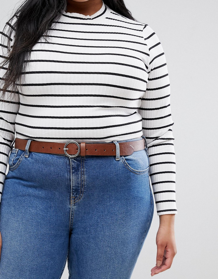 ASOS DESIGN Curve 2 pack heart and circle buckle waist and hip belts