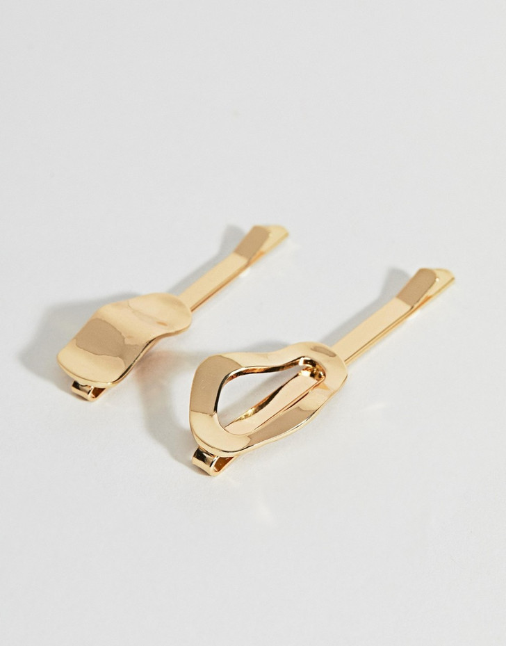 DesignB abstract gold shapes hair slide pack