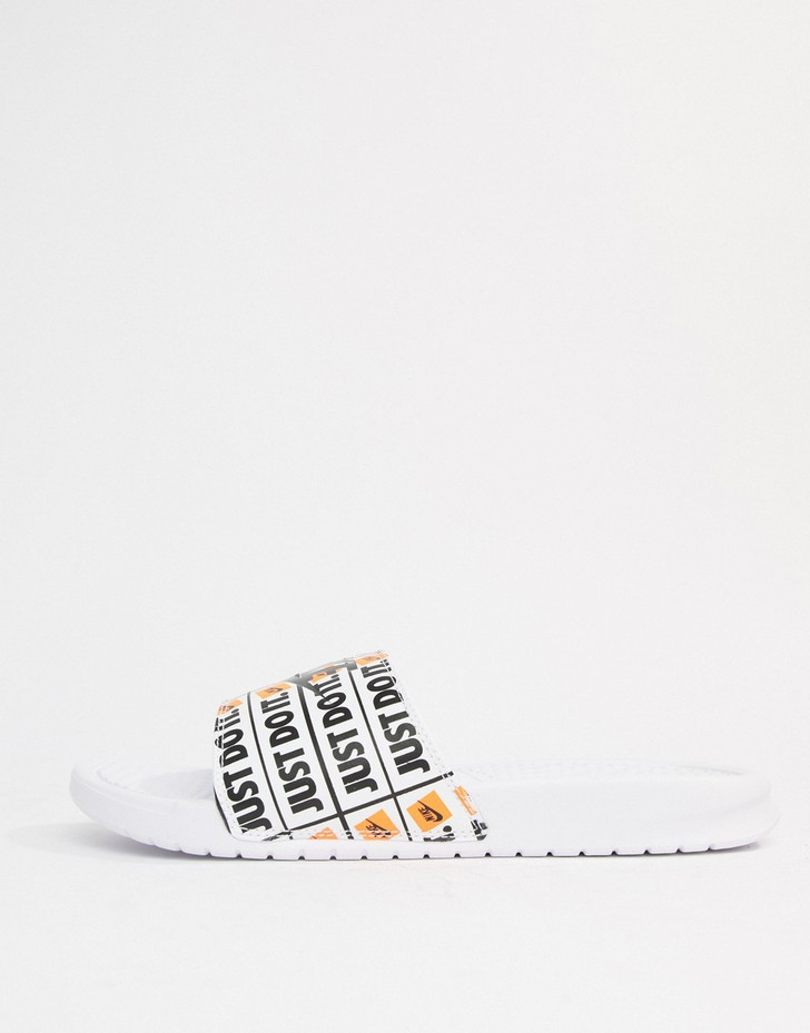 Nike JDI Benassi Print Slider In White 631261-102