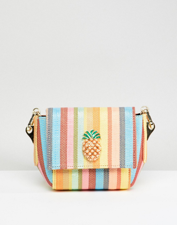 Pineapple stripe cross body bag